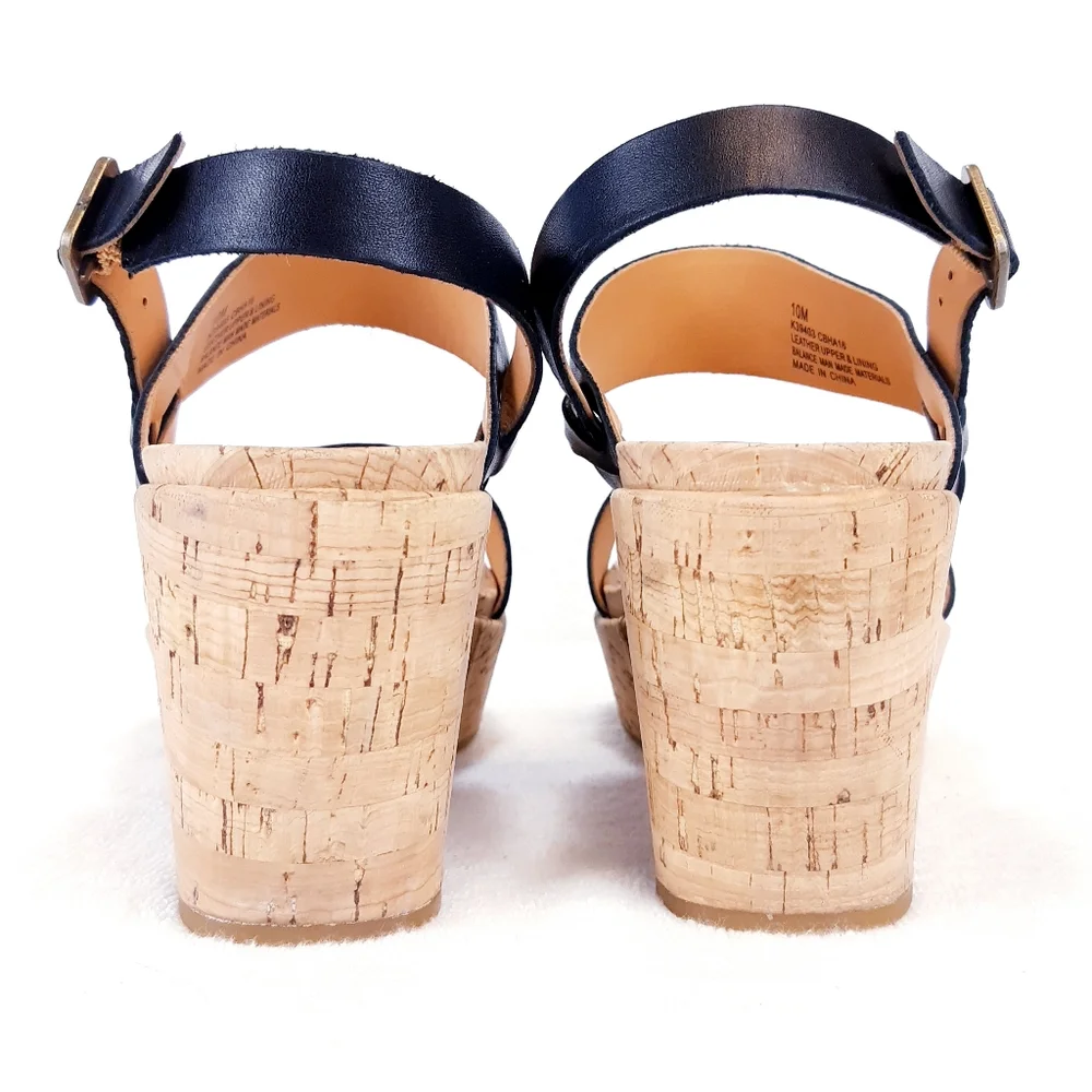 KORK-EASE AUSTIN BLACK LEATHER WEDGE SANDAL - Picture 6 of 16